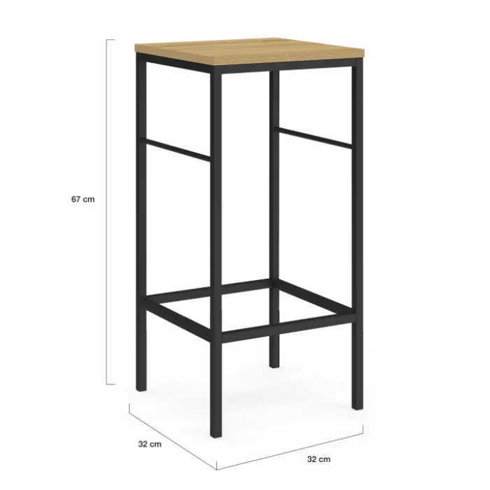 Lot 2 tabourets de bar style industriel bois et métal