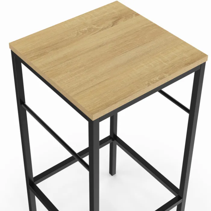 Lot 2 tabourets de bar style industriel bois et métal