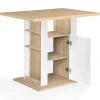Îlot central bois blanc et imitation hêtre 110 cm