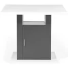 Îlot central bois blanc et gris 110 cm