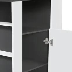 Îlot central cuisine bois gris et blanc 110 cm