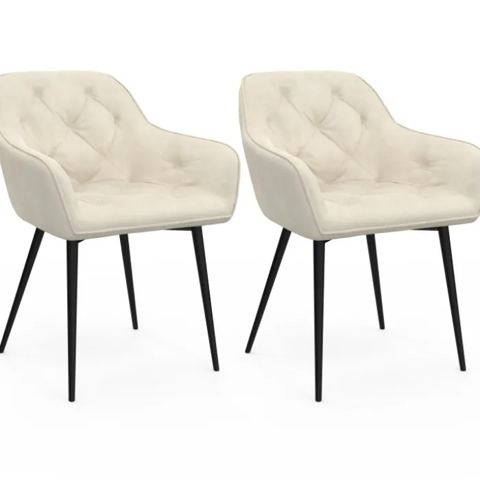 Lot chaises et fauteuils de table beige