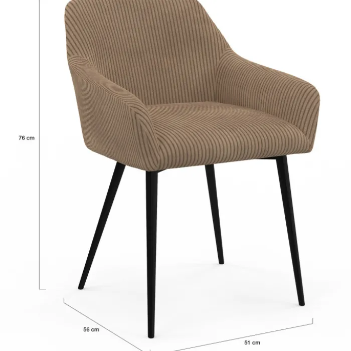 Lot chaises et fauteuils de table taupe
