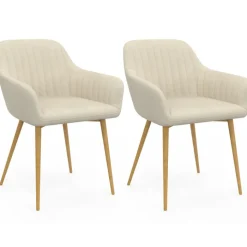 Lot chaises et fauteuils de table avec pied effet bois