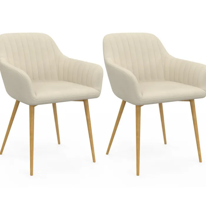 Lot chaises et fauteuils de table avec pied effet bois