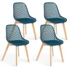 Lot de 4 chaises ajourées bleu canard design