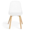 Lot de 4 chaises ajourées blanches design