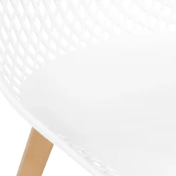 Lot de 4 chaises ajourées blanches design