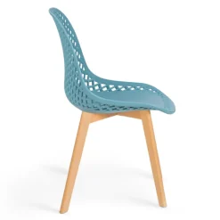 Lot de 4 chaises ajourées dépareillées pastel design scandinave