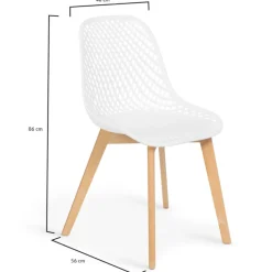 Lot de 4 chaises ajourées dépareillées pastel design scandinave