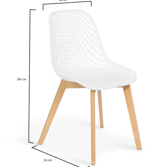 Lot de 4 chaises ajourées dépareillées design