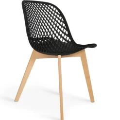 Lot de 4 chaises ajourées noires design