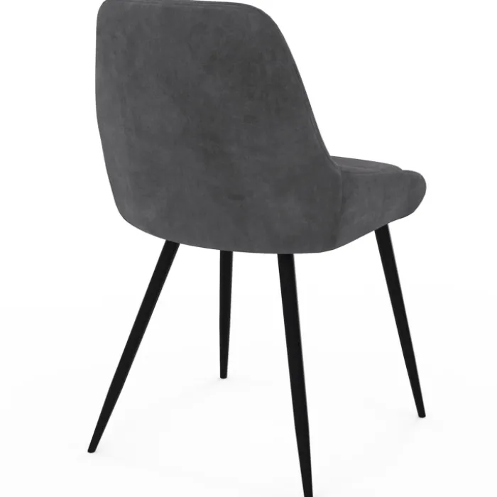 Lot de 6 chaises avec accoudoirs en velours gris foncé