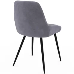 Lot de 4 chaises avec accoudoirs en velours gris clair