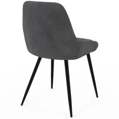 Lot de 4 chaises avec accoudoirs en velours gris foncé