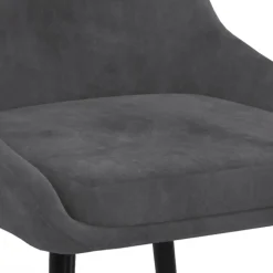 Lot de 4 chaises avec accoudoirs en velours gris foncé