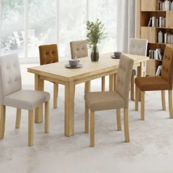 Lot de 6 chaises capitonnées scandinaves en tissu mix color