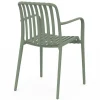 Lot de 4 chaises de jardin empilables en polypropylène vert