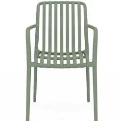 Lot de 4 chaises de jardin empilables en polypropylène vert