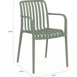 Lot de 4 chaises de jardin empilables en polypropylène vert