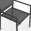 Lot de 6 chaises de jardin empilables gris anthracite en métal et textilène