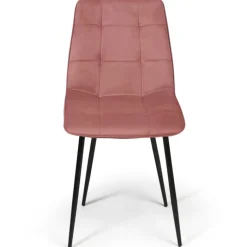 Lot de 6 chaises de salle à manger rose pastel, gris clair et beige