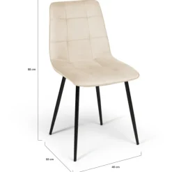 Lot de 6 chaises de salle à manger rose pastel, gris clair et beige