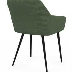 Lot de 2 chaises de salle à manger, fauteuils de table en velours côtelé vert kaki