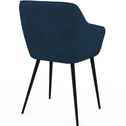Lot de 2 chaises de salle à mangers velours bleu canard