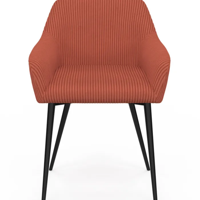 Lot de 2 chaises de salle à manger, fauteuils de table JANY en velours côtelé terracotta
