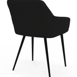 Lot de 2 chaises de salle à manger, fauteuils de table en velours côtelé noir