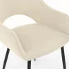 Lot de 2 chaises de salle à manger en velours crème