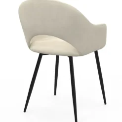 Lot de 2 chaises de salle à manger en velours crème