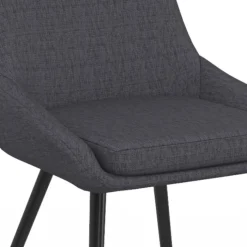 Lot de 6 chaises en tissu gris avec accoudoirs