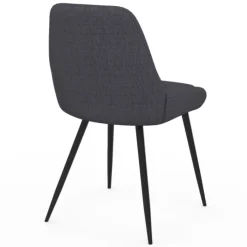 Lot de 6 chaises en tissu gris avec accoudoirs