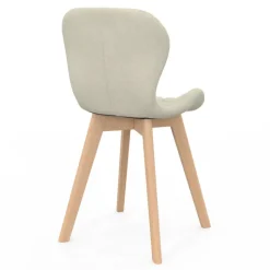 Lot de 4 chaises en tissu beige design pour salle à manger