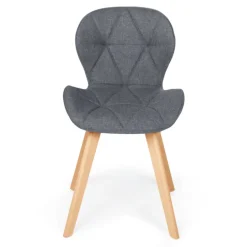 Lot de 4 chaises en tissu gris foncé design pour salle à manger