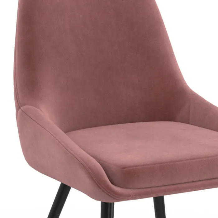 Lot de 4 chaises en velours mix color crème, gris clair, gris foncé, rose avec accoudoirs