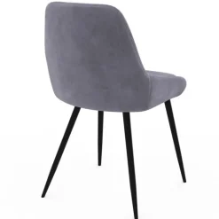 Lot de 4 chaises en velours mix color crème, gris clair, gris foncé, rose avec accoudoirs