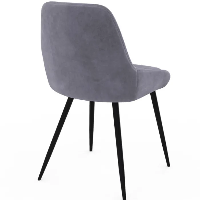 Lot de 4 chaises en velours mix color crème, gris clair, gris foncé, rose avec accoudoirs