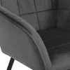 Lot de 2 chaises en velours gris avec accoudoirs