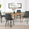 Lot de 4 chaises en velours gris foncé