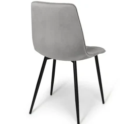 Lot de 6 chaises en velours mix color bleu et gris matelassées