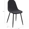 Lot de 6 chaises en velours mix color bleu x2, jaune, gris clair et gris foncé x2
