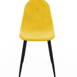 Lot de 6 chaises en velours mix color bleu x2, jaune, gris clair et gris foncé x2