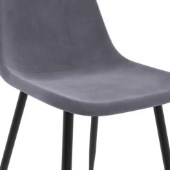Lot de 6 chaises en velours mix color bleu x2, jaune, gris clair et gris foncé x2