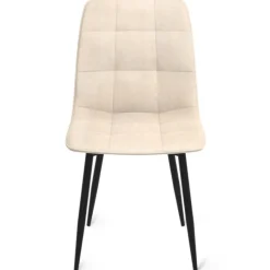 Lot de 6 chaises en velours beige