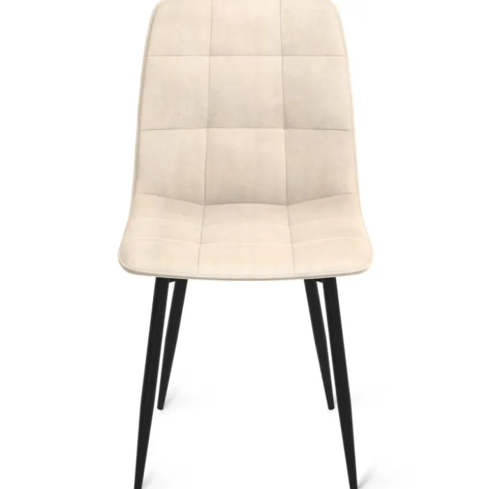 Lot de 6 chaises en velours beige