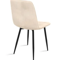 Lot de 6 chaises en velours beige