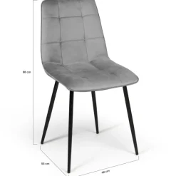 Lot de 4 chaises en velours plusieurs couleurs